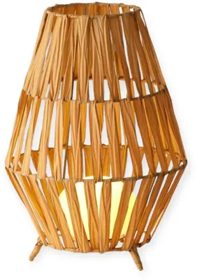 Lumineo Solar lantaarn wicker 26 x 37 cm naturel - afbeelding 1