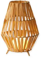 Lumineo Solar lantaarn wicker 26 x 37 cm naturel - afbeelding 1