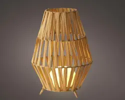 Lumineo Solar lantaarn wicker 26 x 37 cm naturel - afbeelding 2