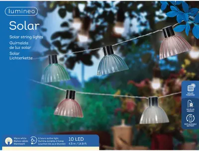 Lumineo solar stringlights lichtsnoer - Meerkleurig blue tone - afbeelding 3