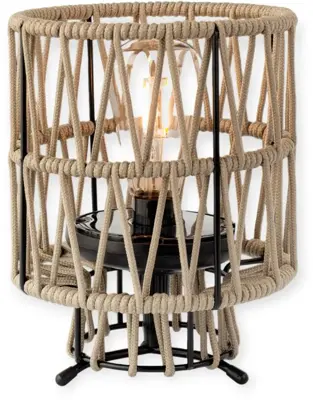 Lumineo Solar tafellamp touw 18,6 x 23,5 cm naturel - afbeelding 1