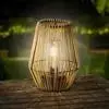 Lumineo Solar tafellamp wicker 17,5 x 23 cm - naturel - afbeelding 4