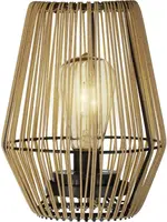 Lumineo Solar tafellamp wicker 17,5 x 23 cm - naturel - afbeelding 1