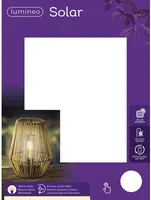 Lumineo Solar tafellamp wicker 17,5 x 23 cm - naturel - afbeelding 5