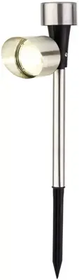 Lumineo Solar tuinsteker rvs met batterij 4,7 x 23,5 cm - afbeelding 1