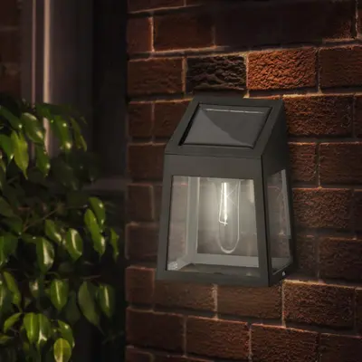 Lumineo solar wandlamp 6,5x9,5x13cm zwart - afbeelding 1