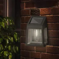 Lumineo solar wandlamp 6,5x9,5x13cm zwart - afbeelding 1