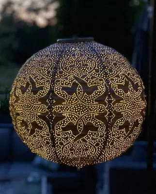 Lumiz solar lampion voor buiten round marrakesh 30cm taupe - afbeelding 3