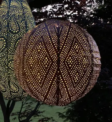 Lumiz solar lampion voor buiten round tigres 40cm geel - afbeelding 2