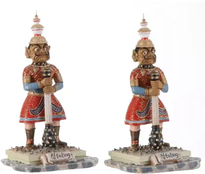 Luville Efteling Wachters Indische waterlelies 2 stuks 4.5x3.5x12.5 cm