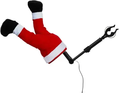 Luville kerstfiguur kunststof kerstman met bewegende benen 17x13x35cm rood