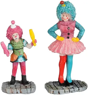 Luville Molendam Carnaval clowns 2 stuks - afbeelding 1