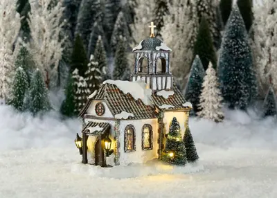 Luville Schneewald Elzas church battery operated - afbeelding 2