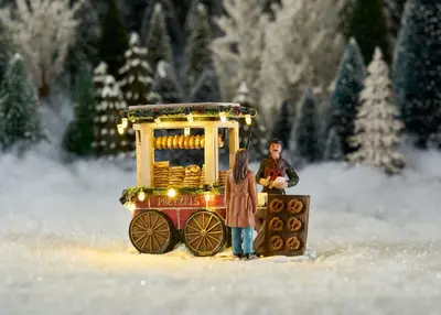 Luville Schneewald Pretzel market shop battery operated - afbeelding 2
