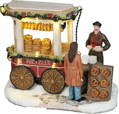 Luville Schneewald Pretzel market shop battery operated - afbeelding 1
