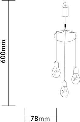 Luxform Hanglamp 3xgloeilamp d78cm zwart - afbeelding 4