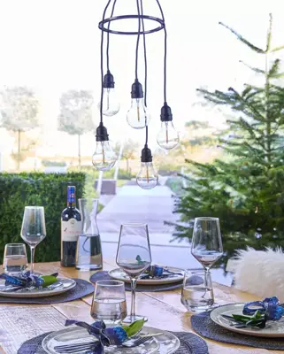 Luxform hanglamp 5x gloeilamp d60cm zwart - afbeelding 2