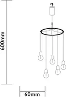 Luxform hanglamp 5x gloeilamp d60cm zwart - afbeelding 4