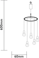 Luxform hanglamp 5x gloeilamp d60cm zwart - afbeelding 4