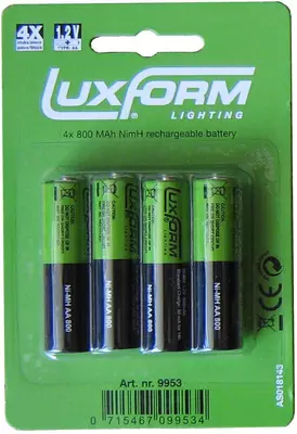 Luxform Solar batterij 800 mah aa 4st - afbeelding 2