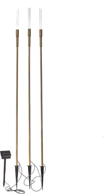 Luxform solar Ronda 3 tuinstekers beige, 11 lumen - afbeelding 1