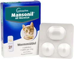 Mansonil All Worm Cat – Ontwormingstabletten voor Katten – 4 stuks - afbeelding 3