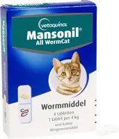 Mansonil All Worm Cat – Ontwormingstabletten voor Katten – 4 stuks - afbeelding 1