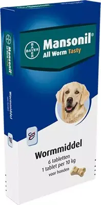 Mansonil All Worm Dog Tasty 6 tabletten