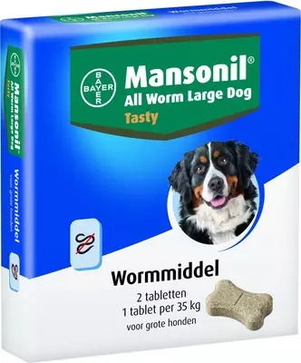 Mansonil ontwormingstabletten large dog tasty