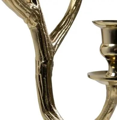 Mars & More kandelaar aluminium gewei 14x14x48cm goud - afbeelding 2