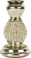 Mars & More kandelaar glas strass 7x10cm goud - afbeelding 1