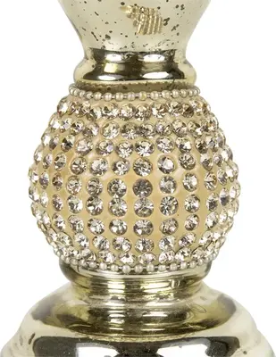 Mars & More kandelaar glas strass 7x10cm goud - afbeelding 2