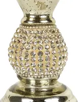 Mars & More kandelaar glas strass 7x10cm goud - afbeelding 2
