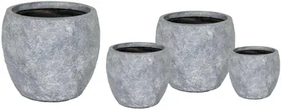 Mcollections Bloemenpot Bullet Arizona – Ø23 x H20.5 – Clayfibre – Grijs - afbeelding 1