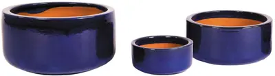 Mcollections bloempot bowl geglazuurd 21x10 cm blauw - afbeelding 2