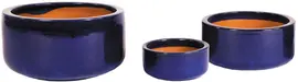 Mcollections bloempot bowl geglazuurd 21x10 cm blauw - afbeelding 2