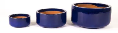 Mcollections bloempot bowl geglazuurd 31x15 cm blauw - afbeelding 2