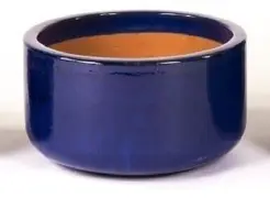 Mcollections bloempot bowl geglazuurd 31x15 cm blauw - afbeelding 1