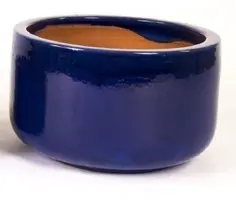 Mcollections bloempot bowl geglazuurd 38x20 cm blauw - afbeelding 1