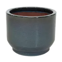 Mcollections Bloempot Cylinder Pedestal – Ø24 x H19 – Keramiek, Geglazuurd – Groen - afbeelding 1