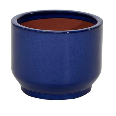 Mcollections Bloempot Cylinder Pedestal – Ø24 x H19 – Keramiek, Geglazuurd – Blue - afbeelding 1