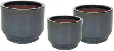 Mcollections Bloempot Cylinder Pedestal – Ø38 x H31 – Keramiek, Geglazuurd – Green - afbeelding 2