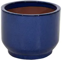 Mcollections Bloempot Cylinder Pedestal – Ø38 x H31 – Keramiek, Geglazuurd – Blue - afbeelding 1