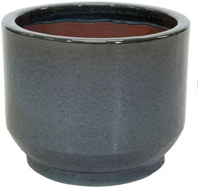 Mcollections Bloempot Cylinder Pedestal – Ø38 x H31 – Keramiek, Geglazuurd – Green - afbeelding 1