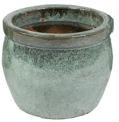 Mcollections bloempot delta geglazuurd 21x16 cm mos - afbeelding 1