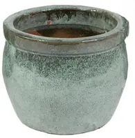 Mcollections bloempot delta geglazuurd 21x16 cm mos - afbeelding 1