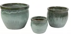 Mcollections bloempot delta geglazuurd 38x31 cm mos - afbeelding 2