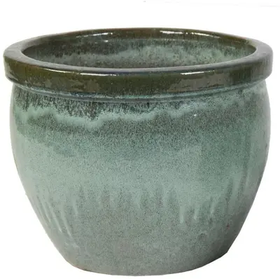 Mcollections bloempot delta geglazuurd 38x31 cm mos - afbeelding 1