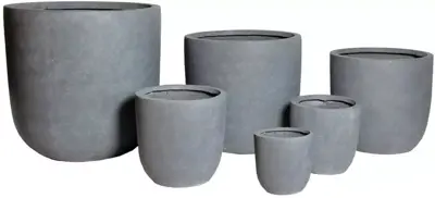 Mcollections Bloempot Egg – Ø25 x H25 cm – Clayfibre – Grijs - afbeelding 1