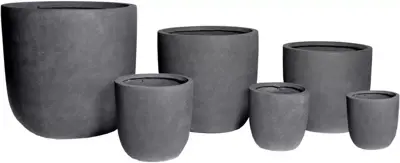 Mcollections bloempot egg clayfibre 62x62 cm lood - afbeelding 1